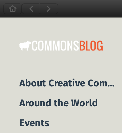 Closeup of Creative Commons Blog app's logo